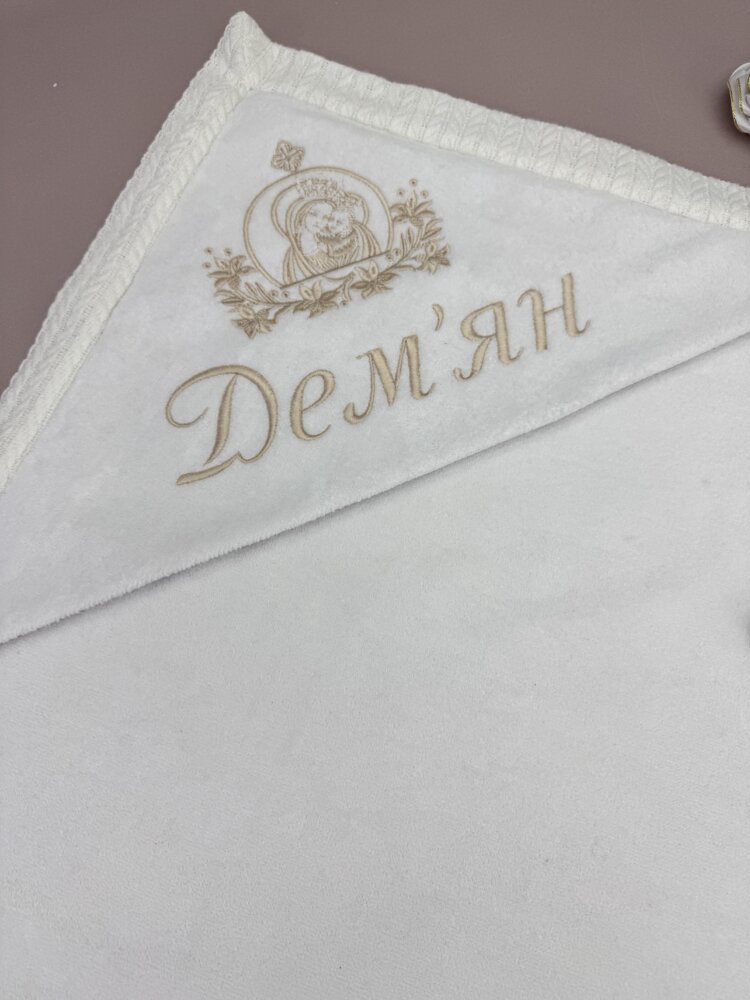 Утеплена крижма-плед «Gentle Braid»: велюр-махра та в’язка косичка