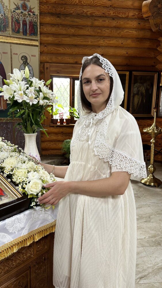 Вишуканий палантин для храму «Lace Grace» з шифону та широкого мережива