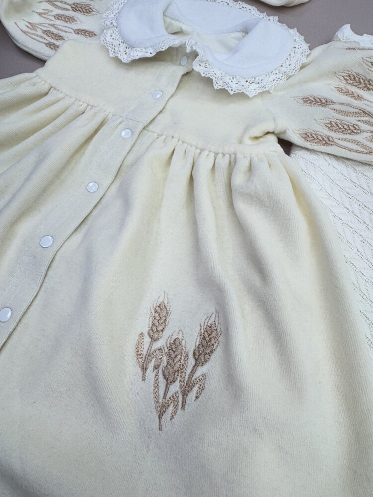 Крестильный набор-плед «Ivory Harvest»: утеплённая крыжма, костюм и аксессуары