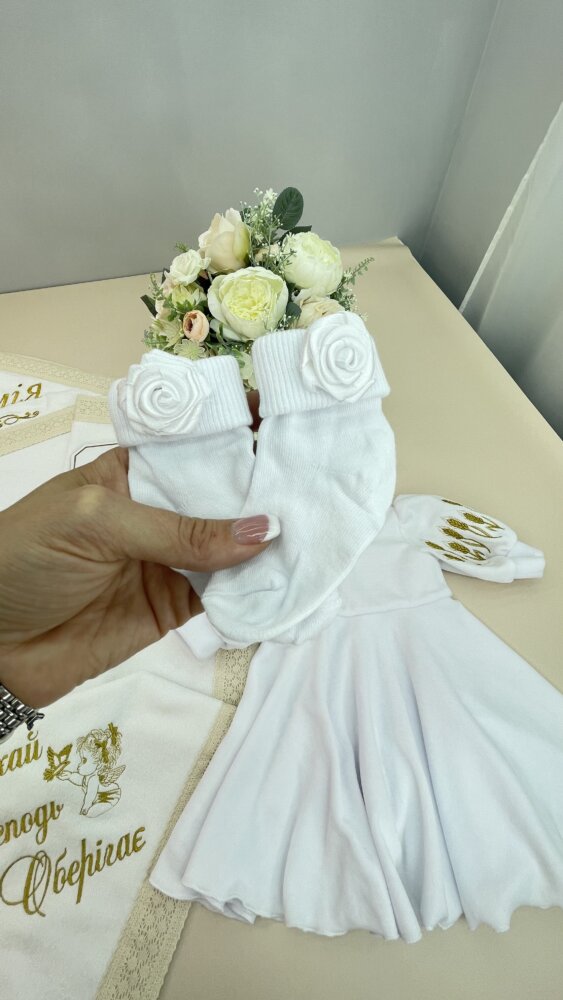 Хрестильний набір для дівчинки «Етно-стиль»