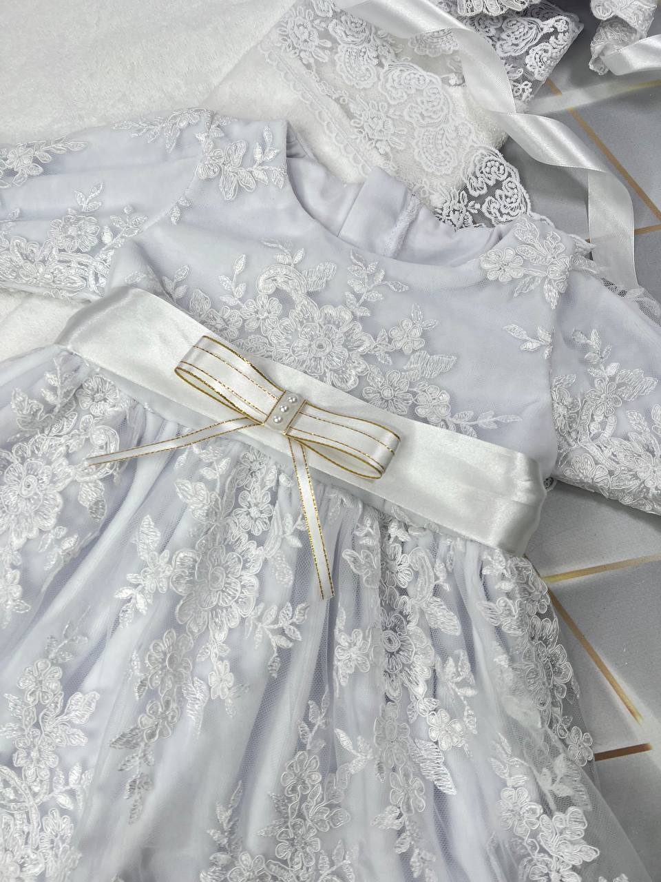 Крестильный набор для девочки «Гипюровая Роскошь»