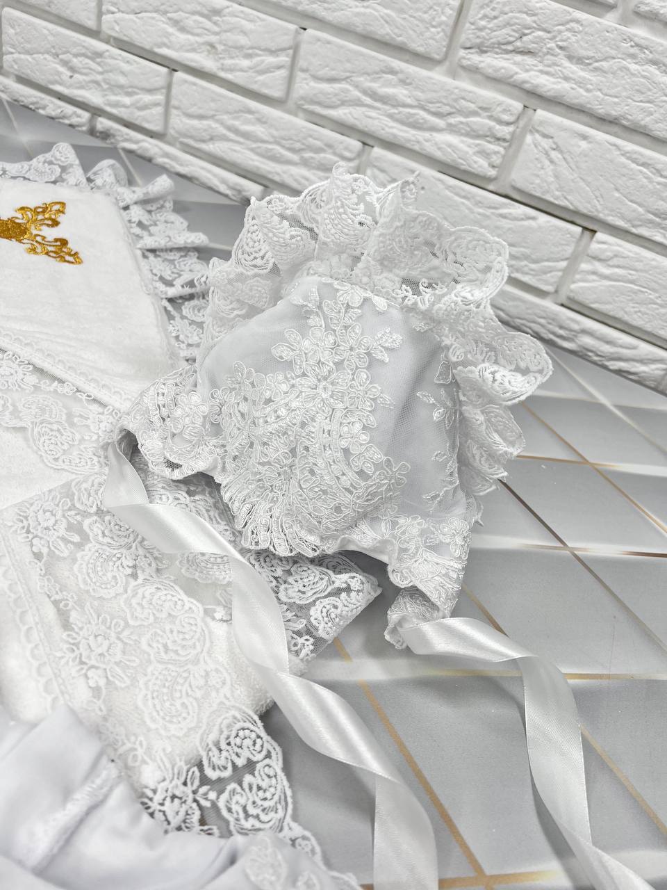 Крестильный набор для девочки «Гипюровая Роскошь»