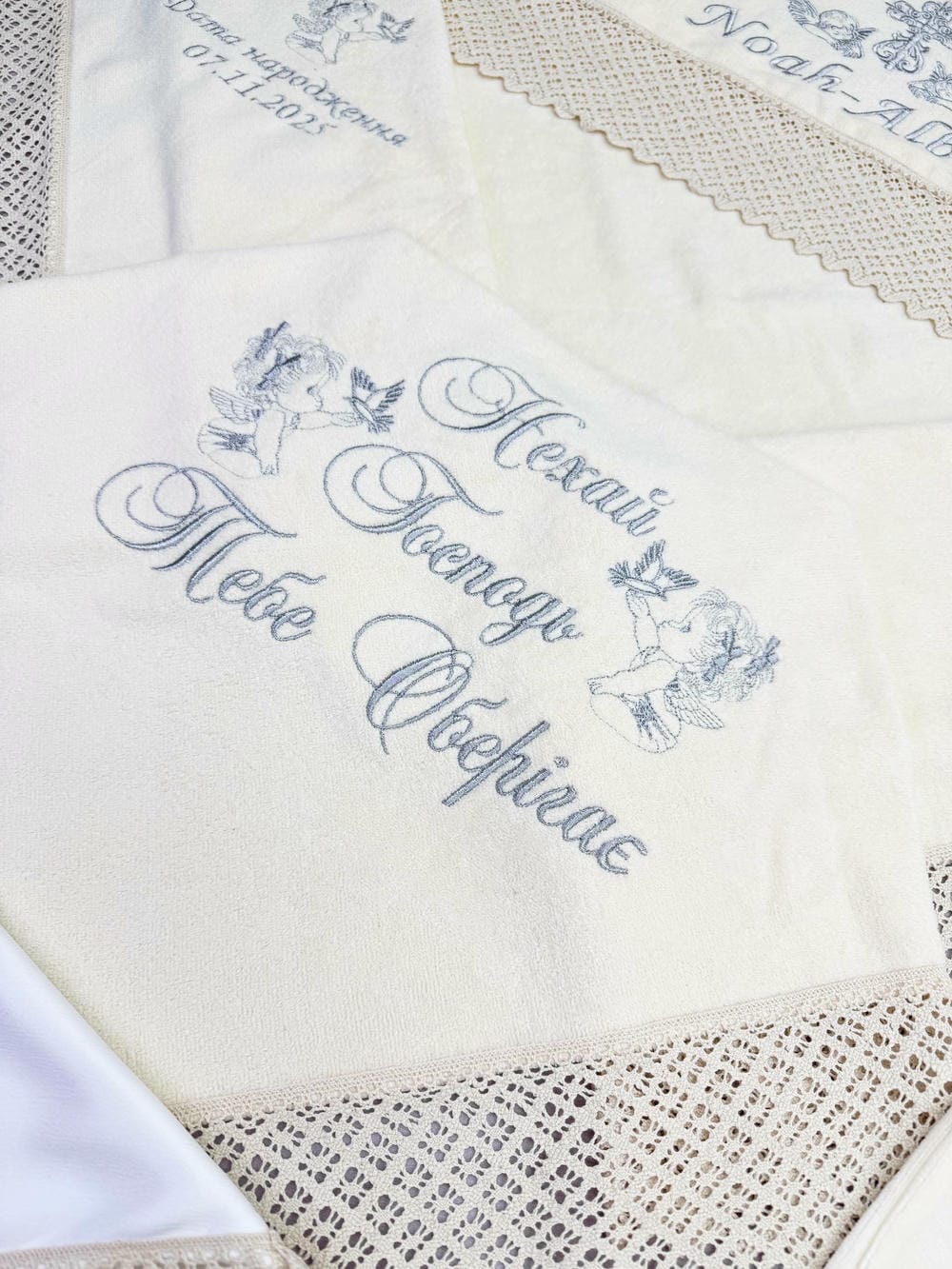 Полный набор для Таинства Крещения «Благословение Ангела»: крыжма, одежда, аксессуары