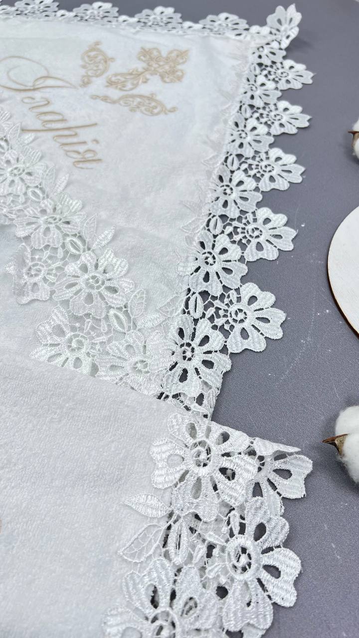 Элитная именная крыжма «Величная Молитва»: премиум велюр-махра