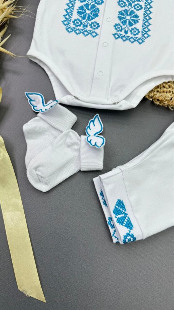 Крестильный набор «Голубая Вышиванка»