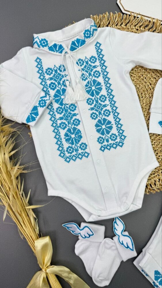 Крестильный набор «Голубая Вышиванка»