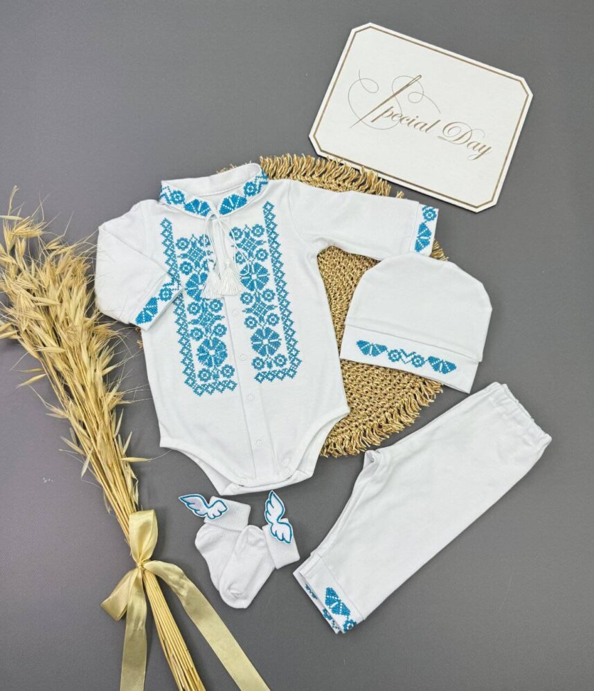 Крестильный набор «Голубая Вышиванка»