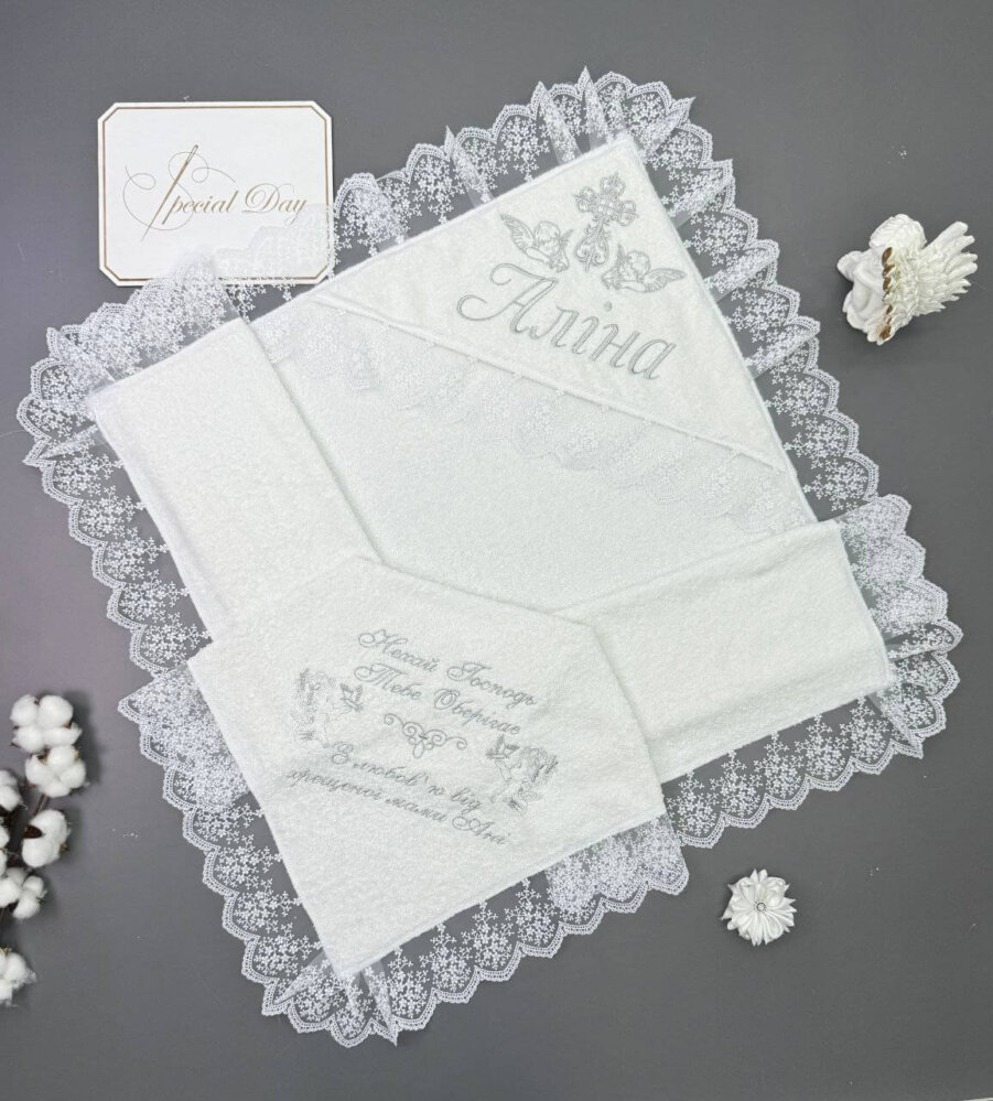 Крестильная крыжма «Серебряная Вуаль»