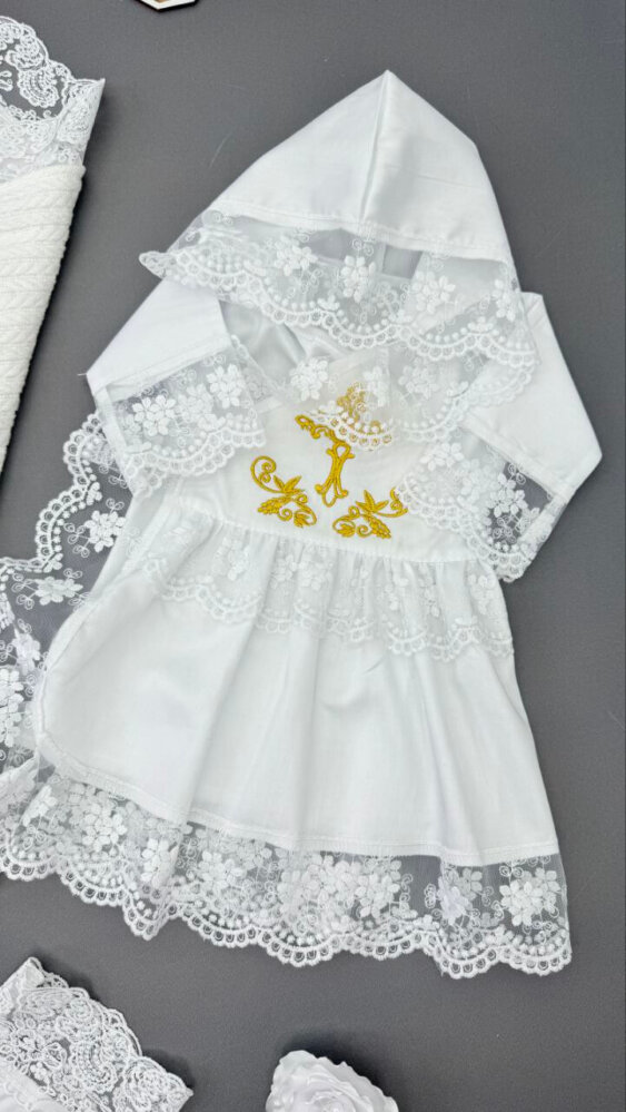 Крестильное платье-халат «Золотая Благодать»