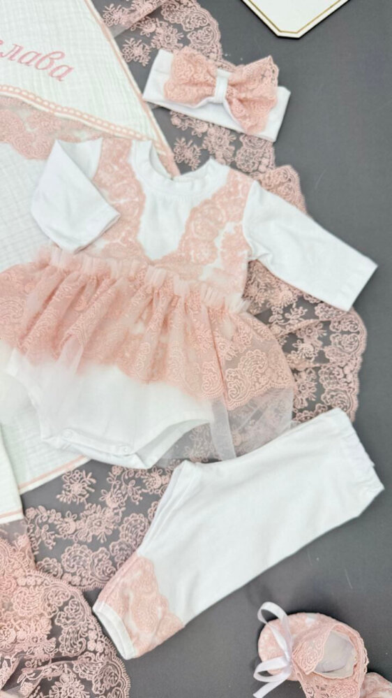 Крестильный набор «Розовая Жемчужина»