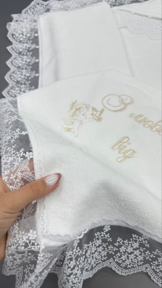 Крестильная крыжма «Кремовая Элегия»