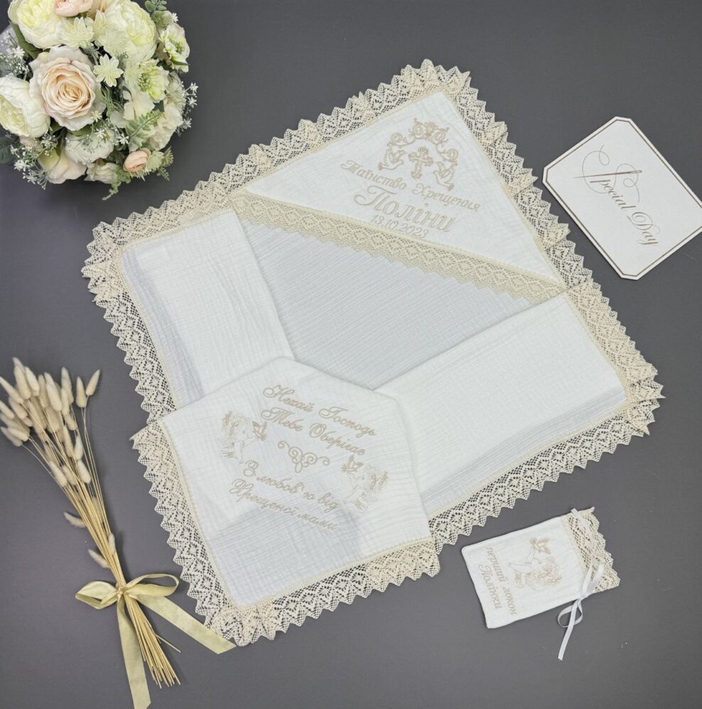 Крестильный набор «Муслиновая Нежность»