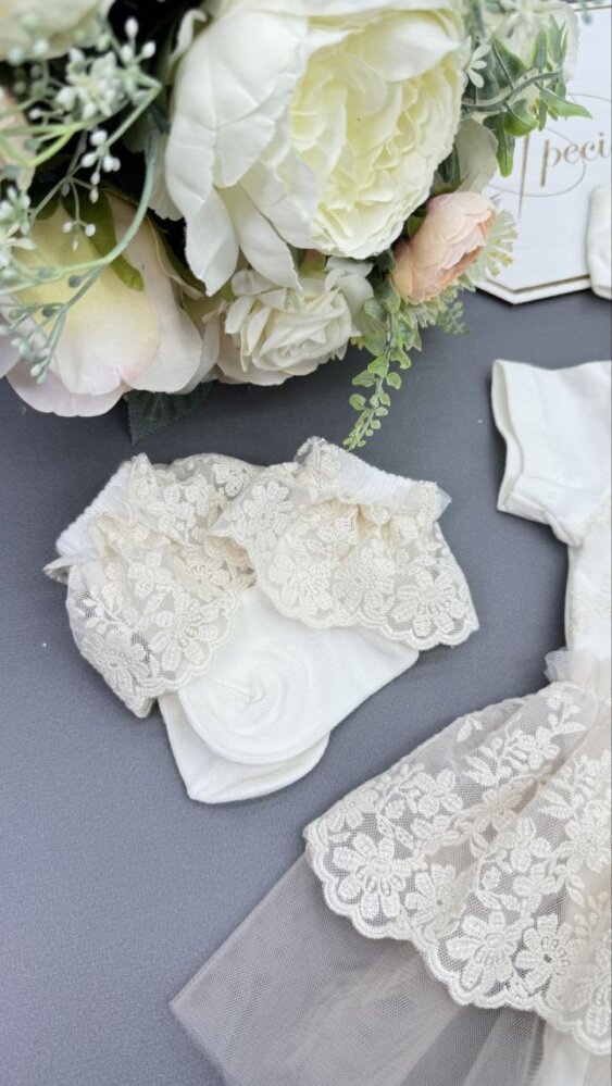 Крестильный набор «Бежевый Цветок»