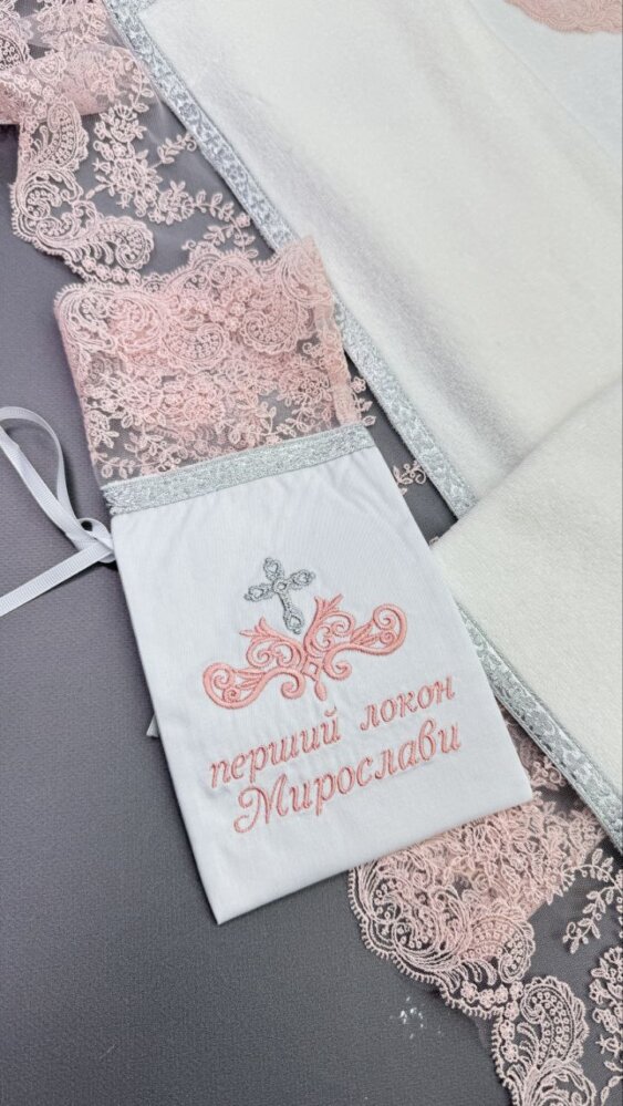 Крестильный набор «Серебряная роза»