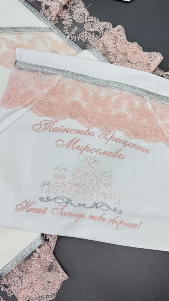 Крестильный набор «Серебряная роза»