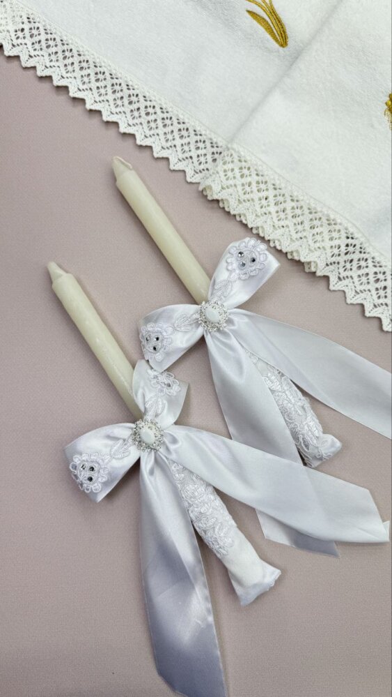 Набор крестильных свечей «Жемчужное Сияние»