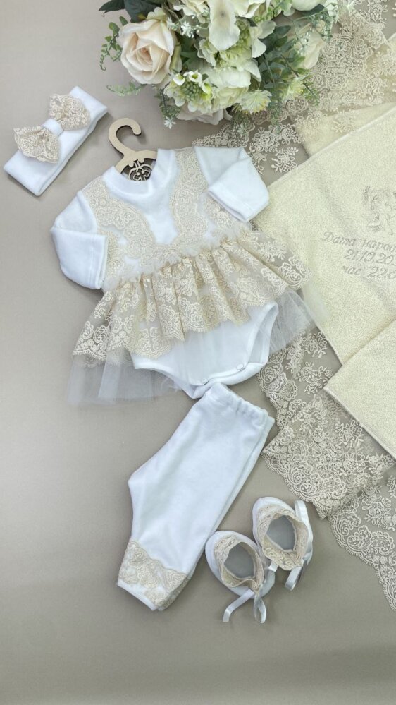 Розкішний велюровий набір «Бежева Аристократка»