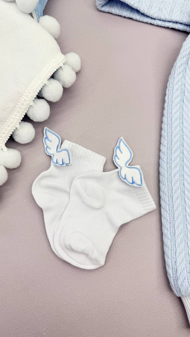 Крестильный набор для мальчика «Голубой Ангел» с крыжмой и одеждой