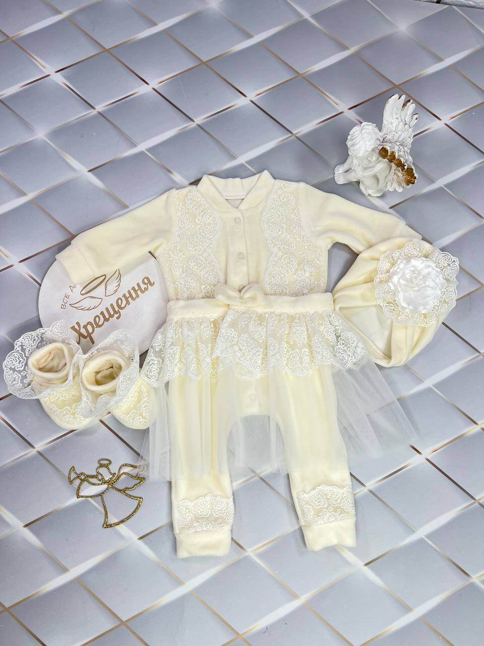 Крестильный комплект для девочки «Цветочная фея»