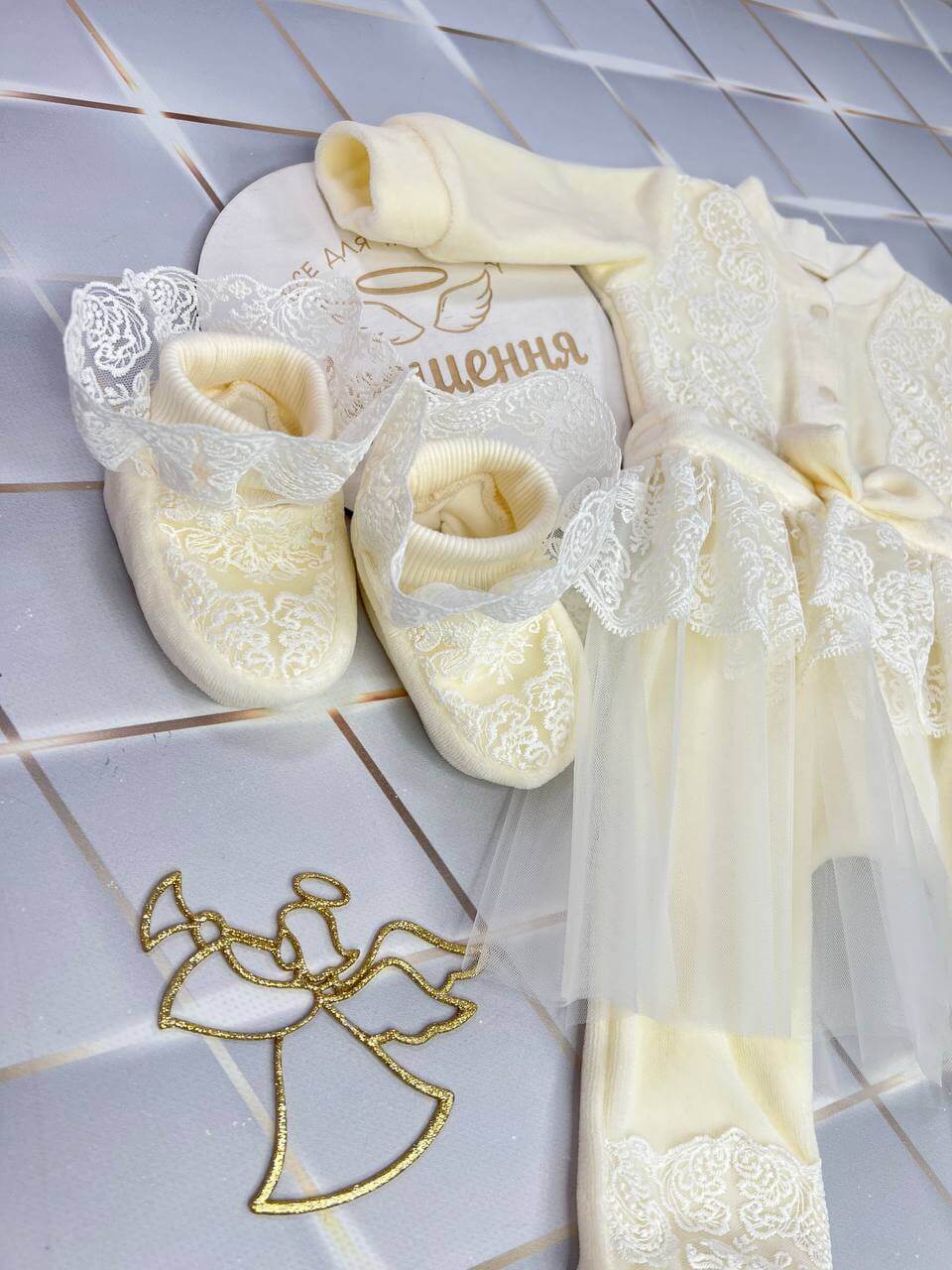 Крестильный комплект для девочки «Цветочная фея»