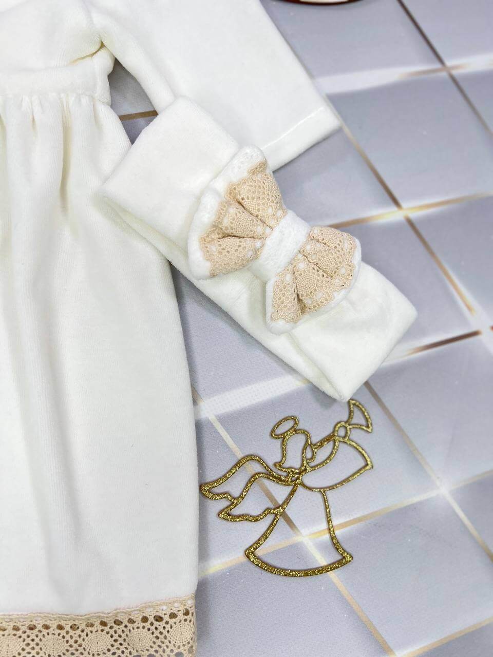 Набор крестильной одежды для девочки «Нежность»