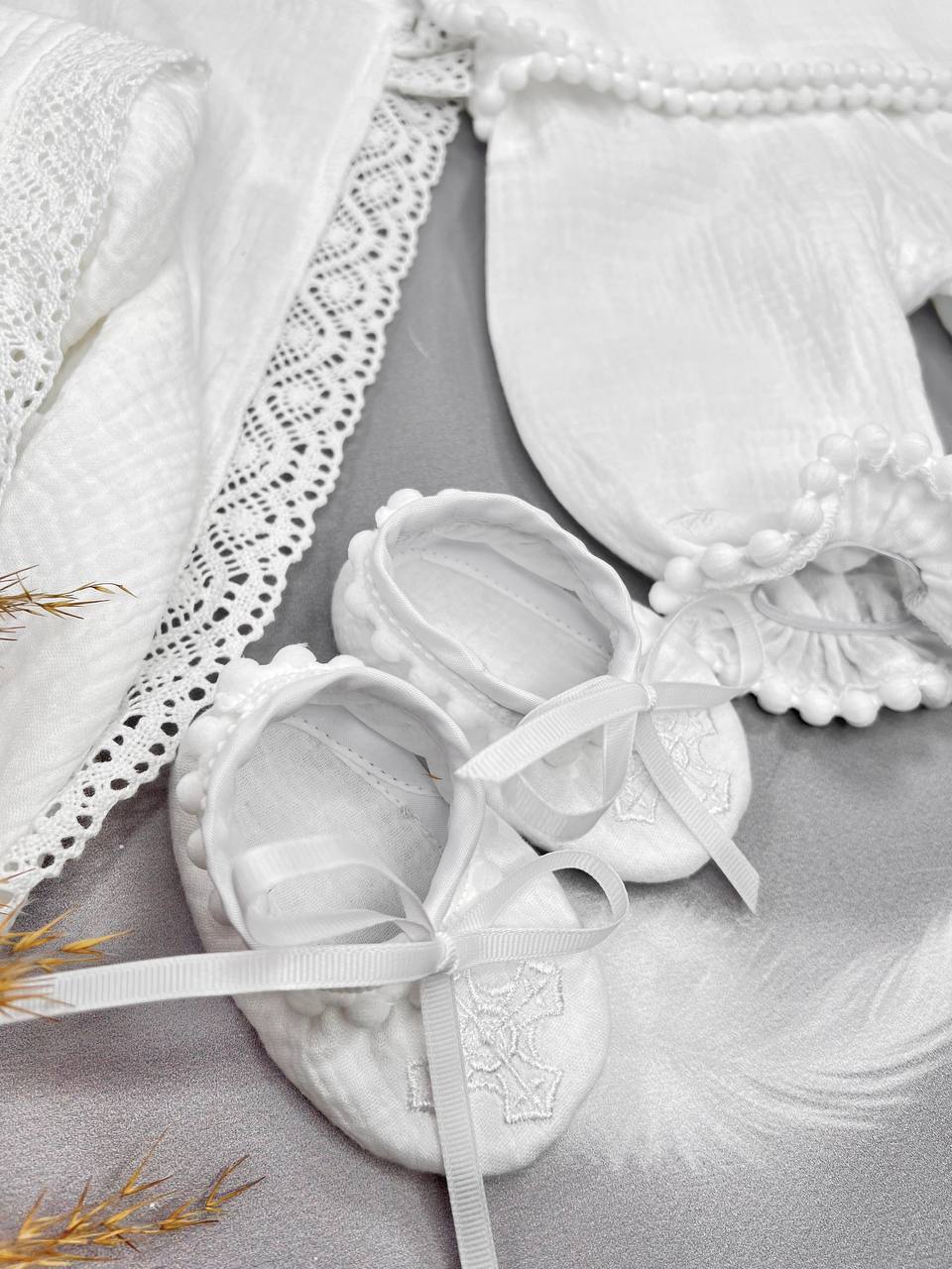 Муслиновый набор для крещения «Облачко Нежности» с одеждой