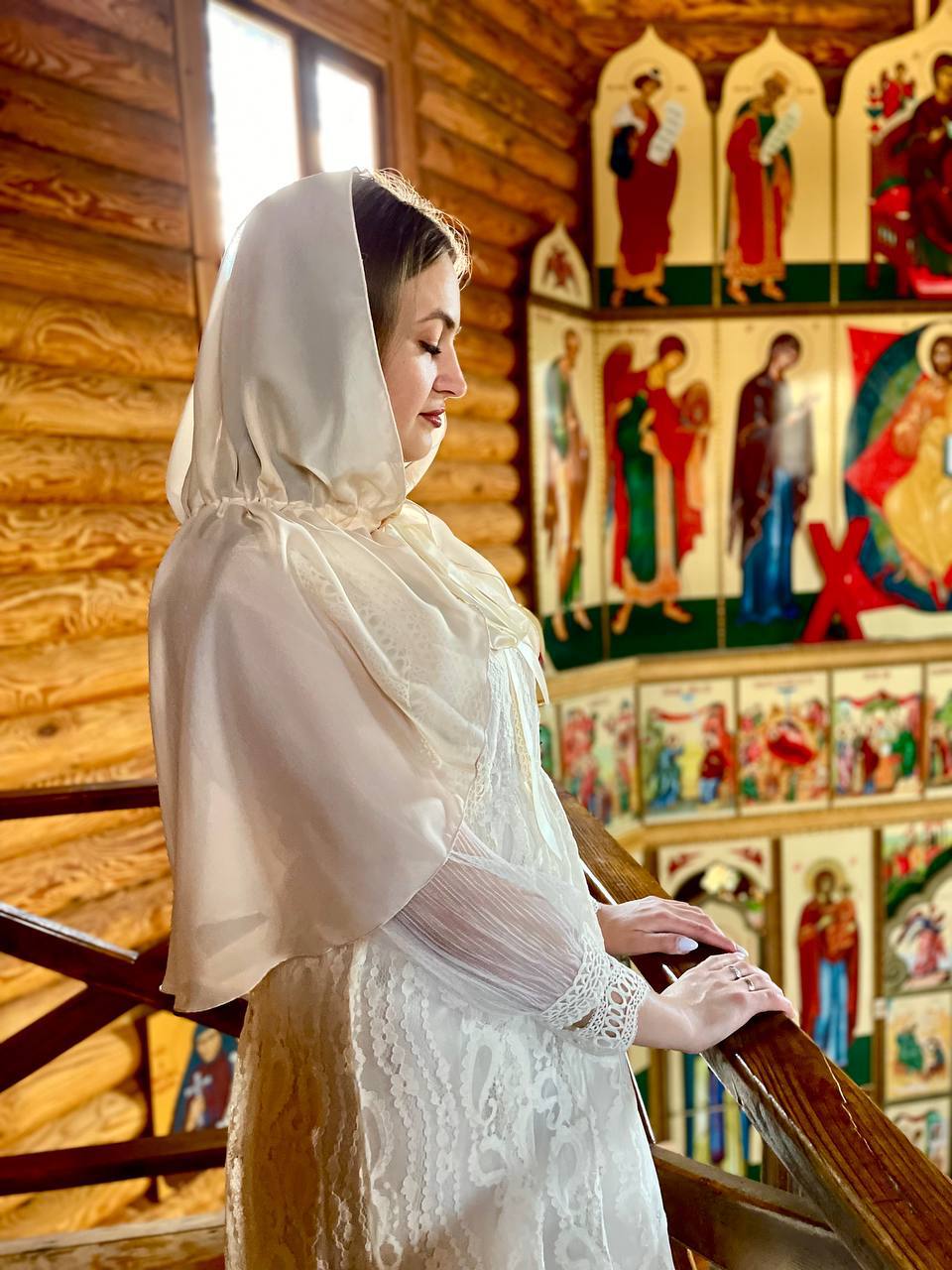 Шифоновий палантин для хрещеної мами «Divine Light»