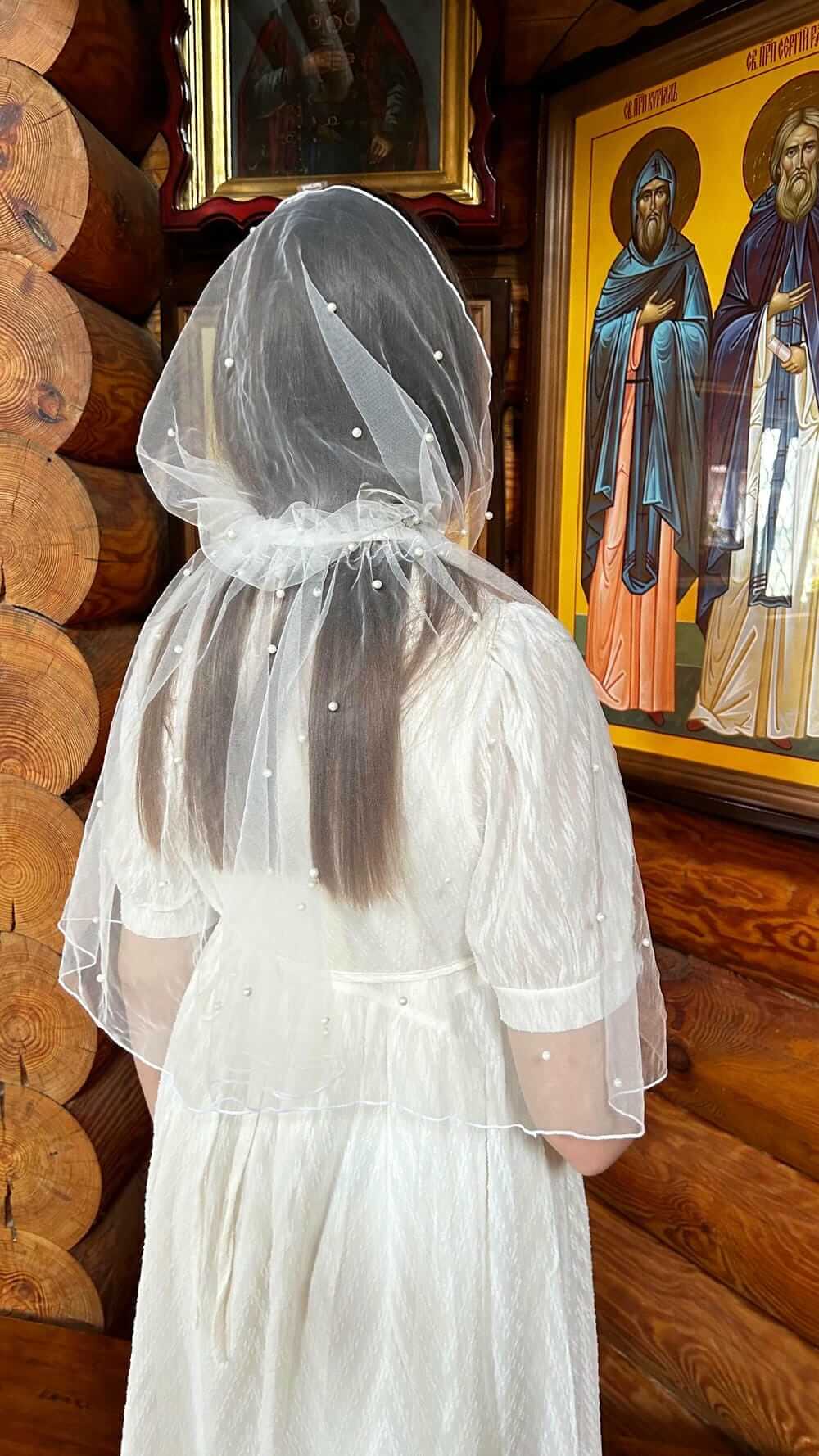 Палантин из фатина «Жемчужная роса»