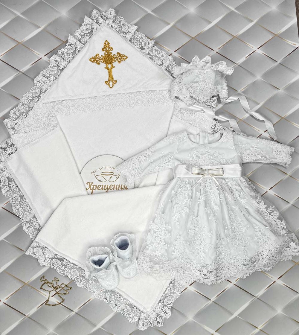 Крестильный набор для девочки «Гипюровая Роскошь»