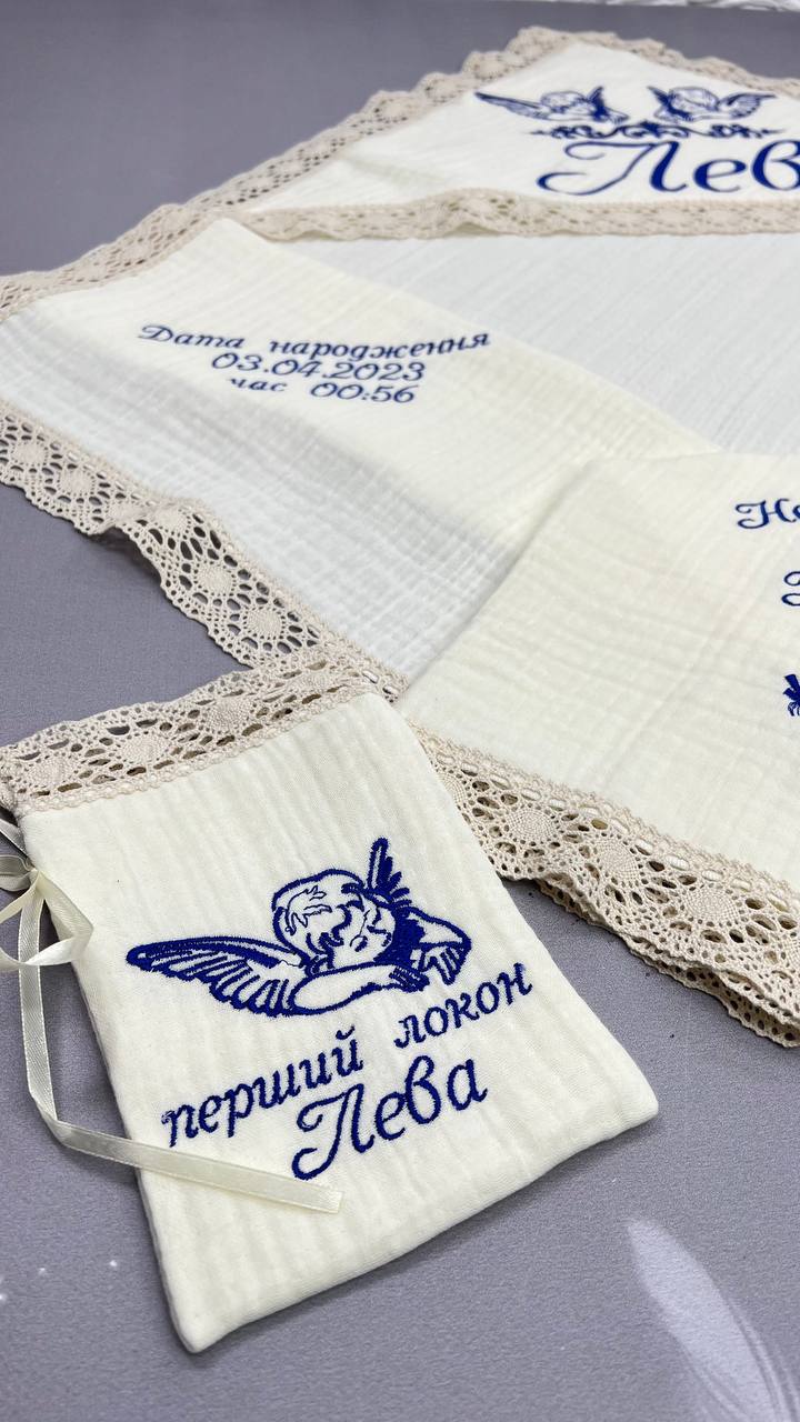 Мусліновий хрестильний набір “Еко-Ніжність”