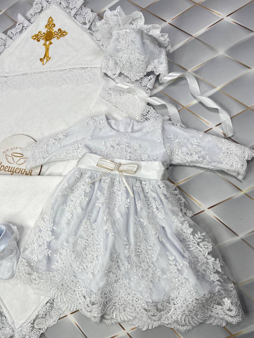 Крестильный набор для девочки «Гипюровая Роскошь»